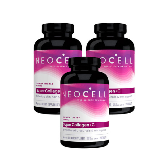 Neocell ผลิตภัณฑ์เสริมอาหาร นีโอเซลล์ คอลลาเจน รุ่นพลัส ซี บรรจุ 250 แคปซูล แพ็ค 3 กระปุก Neocell ผลิตภัณฑ์เสริมอาหาร นีโอเซลล์ คอลลาเจน รุ่นพลัส ซี บรรจุ 250 แคปซูล แพ็ค 3 กระปุก