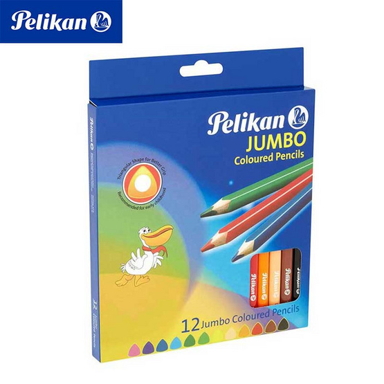 Pelikan ดินสอสีไม้ ด้ามสามเหลี่ยม ขนาดจัมโบ้ 12 สี Pelikan ดินสอสีไม้ ด้ามสามเหลี่ยม ขนาดจัมโบ้ 12 สี