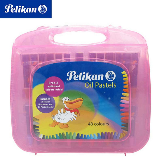 Pelikan สีชอล์คน้ำมัน แท่งหกเหลี่ยม 48 สี (แถมสีสะท้อนแสง 2 สี + กล่องหิ้ว) Pelikan สีชอล์คน้ำมัน แท่งหกเหลี่ยม 48 สี (แถมสีสะท้อนแสง 2 สี + กล่องหิ้ว)