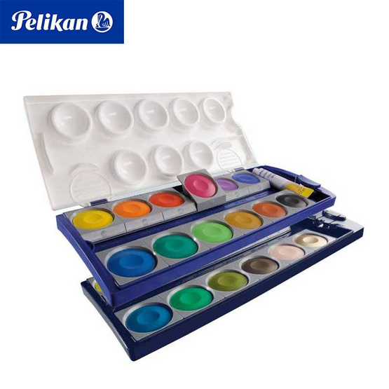 Pelikan สีน้ำหลุม ตลับทึบแสง 24 สี 735K/24 Pelikan สีน้ำหลุม ตลับทึบแสง 24 สี 735K/24