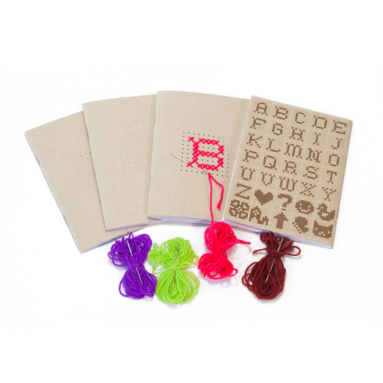 Double A สมุดมุงหลังคา A6 รุ่น Cross stitch DIY 24 แผ่น/เล่ม (แพ็ค 4 เล่ม) Double A สมุดมุงหลังคา A6 รุ่น Cross stitch DIY 24 แผ่น/เล่ม (แพ็ค 4 เล่ม)