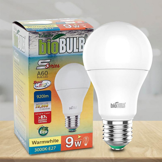 Bio Bulb LED S-Series ขั้ว E27-9 วัตต์ แสงเดย์ไลท์ Bio Bulb LED S-Series ขั้ว E27-9 วัตต์ แสงเดย์ไลท์