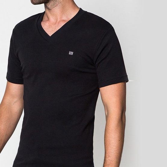 GUY LAROCHE เสื้อยืด COTTON 100% JVV2423 สีดำ GUY LAROCHE เสื้อยืด COTTON 100% JVV2423 สีดำ