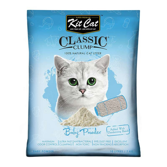 Kit Cat ทรายแมว สูตร Baby Powder ขนาด 10 ลิตร Kit Cat ทรายแมว สูตร Baby Powder ขนาด 10 ลิตร