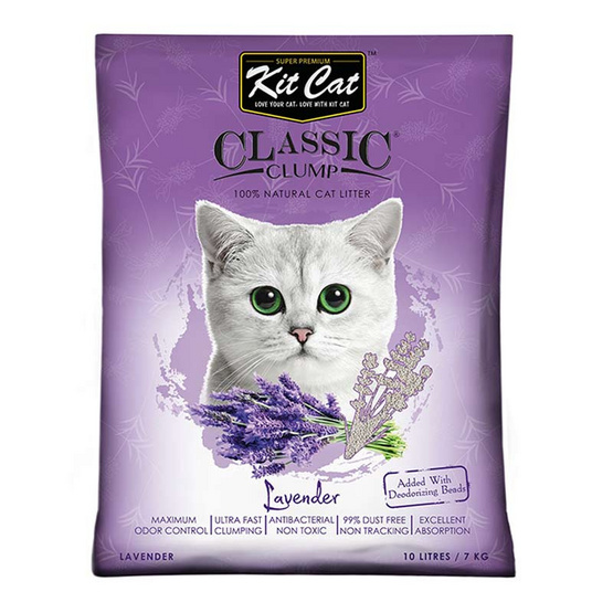 Kit Cat ทรายแมว สูตร Lavender 10 ลิตร Kit Cat ทรายแมว สูตร Lavender 10 ลิตร