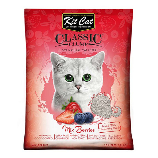 Kit Cat ทรายแมว สูตร Strawberry 10 ลิตร Kit Cat ทรายแมว สูตร Strawberry 10 ลิตร