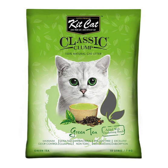 Kit Cat ทรายแมว สูตร Green Tea ขนาด 10 ลิตร Kit Cat ทรายแมว สูตร Green Tea ขนาด 10 ลิตร