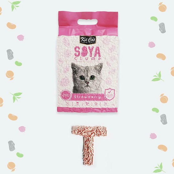 Kit Cat SoyaClump ทรายแมวเต้าหู้ สูตร Strawberry ขนาด 7 ลิตร Kit Cat SoyaClump ทรายแมวเต้าหู้ สูตร Strawberry ขนาด 7 ลิตร