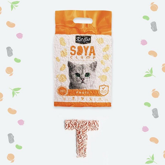 Kit Cat SoyaClump ทรายแมวเต้าหู้ สูตร Peach ขนาด 7 ลิตร Kit Cat SoyaClump ทรายแมวเต้าหู้ สูตร Peach ขนาด 7 ลิตร