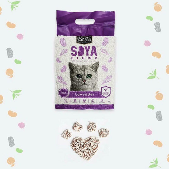 Kit Cat SoyaClump ทรายแมวเต้าหู้ สูตร Lavender ขนาด 7 ลิตร Kit Cat SoyaClump ทรายแมวเต้าหู้ สูตร Lavender ขนาด 7 ลิตร