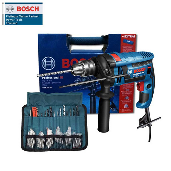 BOSCH ชุดสว่านกระแทก 16 มม. GSB 16 RE 100PCS SET BOSCH ชุดสว่านกระแทก 16 มม. GSB 16 RE 100PCS SET