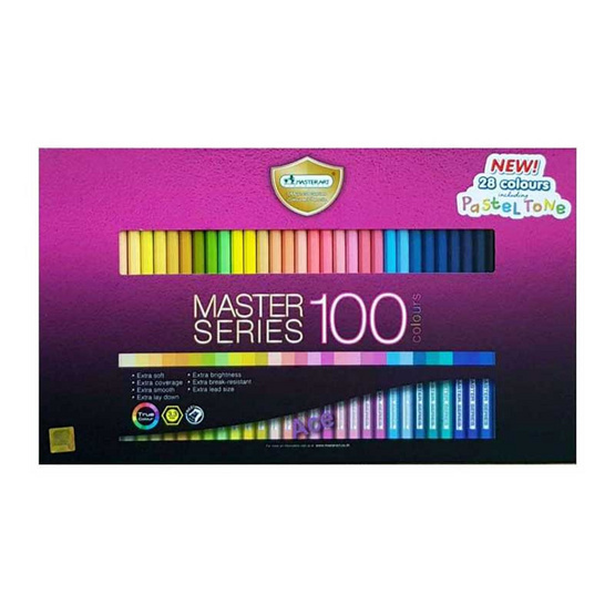 Master Art ดินสอสีมาสเตอร์อาร์ต 100 สี รุ่นมาสเตอร์ซีรี่ย์ Master Art ดินสอสีมาสเตอร์อาร์ต 100 สี รุ่นมาสเตอร์ซีรี่ย์