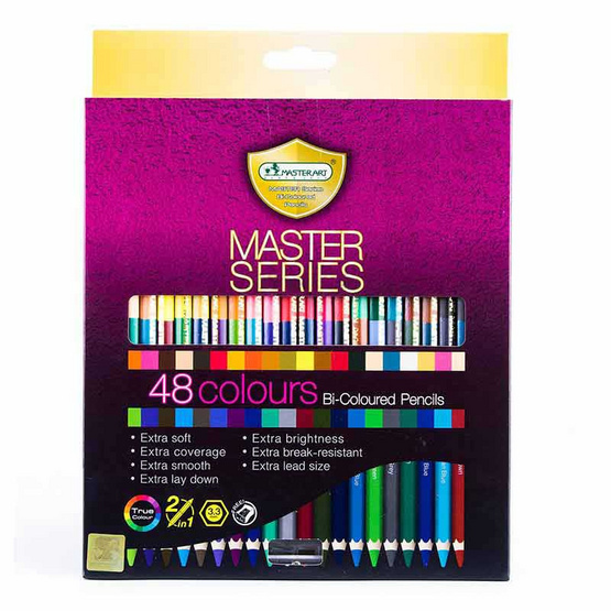 Master Art ดินสอสีมาสเตอร์อาร์ต 2 หัว 48 สี รุ่นมาสเตอร์ซีรี่ย์ Master Art ดินสอสีมาสเตอร์อาร์ต 2 หัว 48 สี รุ่นมาสเตอร์ซีรี่ย์