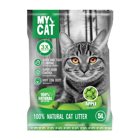 MY CAT ทรายแมวเบนโทไนท์กลนิ่ แอปเปิ้ล MY CAT ทรายแมวเบนโทไนท์กลนิ่ แอปเปิ้ล
