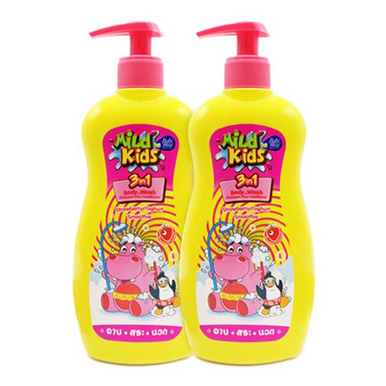 Babi Mild คิดส์ 3in1 สตรอเบอร์รี่โยเกิร์ต 390 มล. (แพ็ค 2) Babi Mild คิดส์ 3in1 สตรอเบอร์รี่โยเกิร์ต 390 มล. (แพ็ค 2)