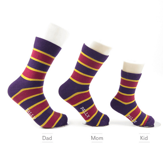 PALLY ถุงเท้า Family Socks Set Weight 120 grams Block Stripe PALLY ถุงเท้า Family Socks Set Weight 120 grams Block Stripe