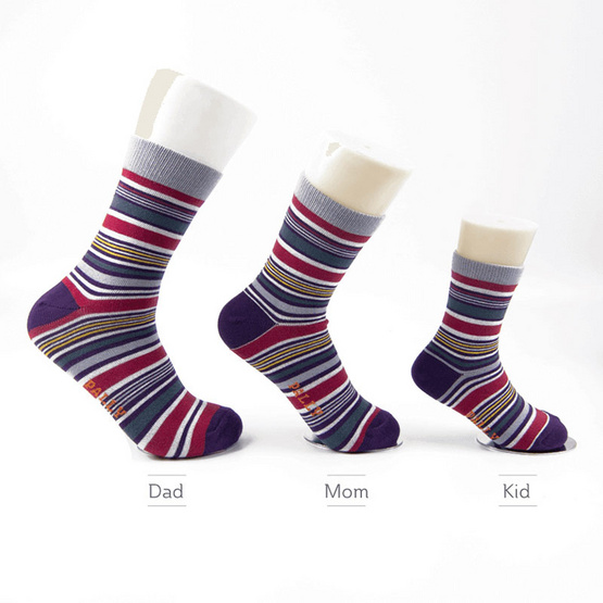 PALLY ถุงเท้า Family Socks Set Weight 120 grams Multi-Stripe PALLY ถุงเท้า Family Socks Set Weight 120 grams Multi-Stripe