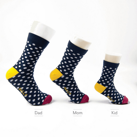PALLY ถุงเท้า Family Socks Set Weight 120 grams Polka Dot PALLY ถุงเท้า Family Socks Set Weight 120 grams Polka Dot