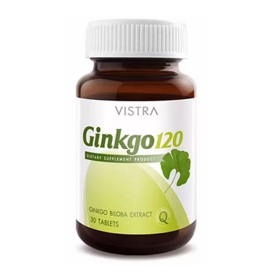 VISTRA Ginkgo 120 สารสกัดจากใบแปะก๊วย 120 มก. บรรจุ 30 เม็ด VISTRA Ginkgo 120 สารสกัดจากใบแปะก๊วย 120 มก. บรรจุ 30 เม็ด