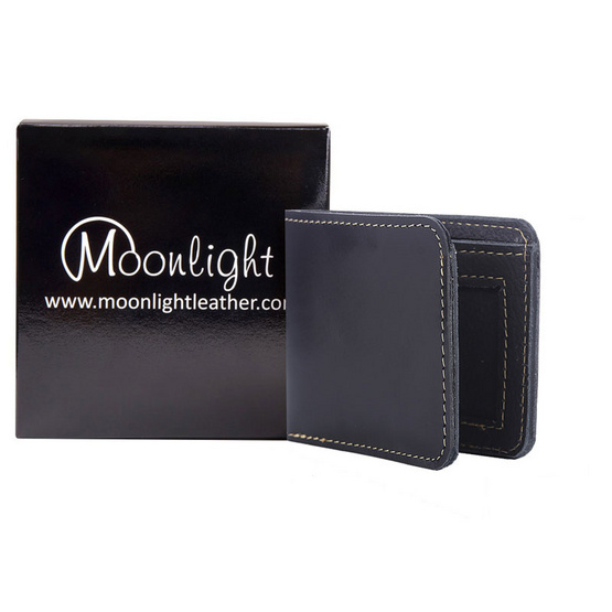 MOONLIGHT กระเป๋าสตางค์หนังแท้ แฮนด์เมด รุ่น Hercules สีดำ MOONLIGHT กระเป๋าสตางค์หนังแท้ แฮนด์เมด รุ่น Hercules สีดำ