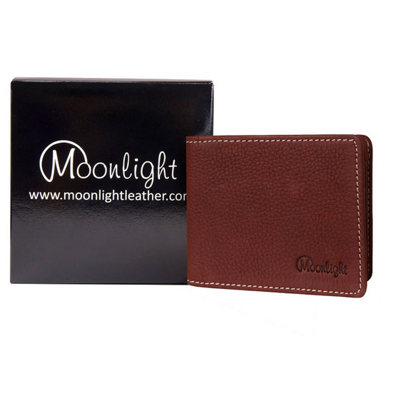 MOONLIGHT กระเป๋าสตางค์หนังแท้ สำหรับผู้ชาย รุ่น Less But More 04 สีน้ำตาลอ่อน MOONLIGHT กระเป๋าสตางค์หนังแท้ สำหรับผู้ชาย รุ่น Less But More 04 สีน้ำตาลอ่อน