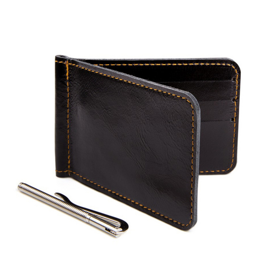 MOONLIGHT กระเป๋าหนีบแบงค์ หนังแท้ รุ่น Money Clip สีดำ MOONLIGHT กระเป๋าหนีบแบงค์ หนังแท้ รุ่น Money Clip สีดำ