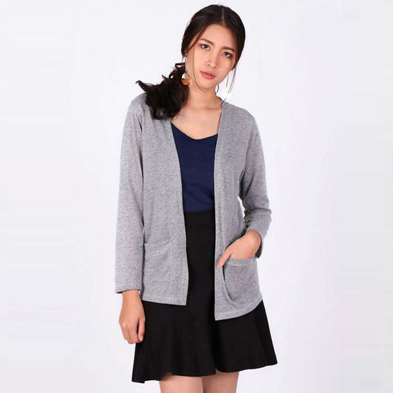MIX ON เสื้อคลุมคาร์ดิแกน D-OUT-002 สีเทา MIX ON เสื้อคลุมคาร์ดิแกน D-OUT-002 สีเทา