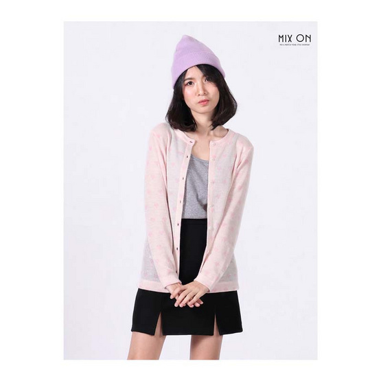 MIX ON เสื้อคลุมคาร์ดิแกน D-OUT-021 สีชมพู MIX ON เสื้อคลุมคาร์ดิแกน D-OUT-021 สีชมพู