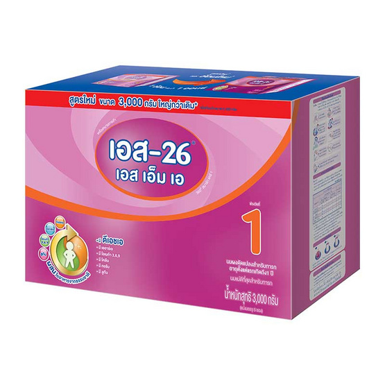 S-26 เอสเอ็มเอ นมผงดัดแปลงสำหรับทารก ช่วงวัยที่ 1 ขนาด 3000 กรัม S-26 เอสเอ็มเอ นมผงดัดแปลงสำหรับทารก ช่วงวัยที่ 1 ขนาด 3000 กรัม