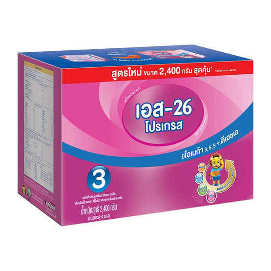 S-26 โปรเกรส นมผงปรุงแต่งกลิ่นวานิลลา รสจืด ช่วงวัยที่ 3 ขนาด 2400 กรัม S-26 โปรเกรส นมผงปรุงแต่งกลิ่นวานิลลา รสจืด ช่วงวัยที่ 3 ขนาด 2400 กรัม
