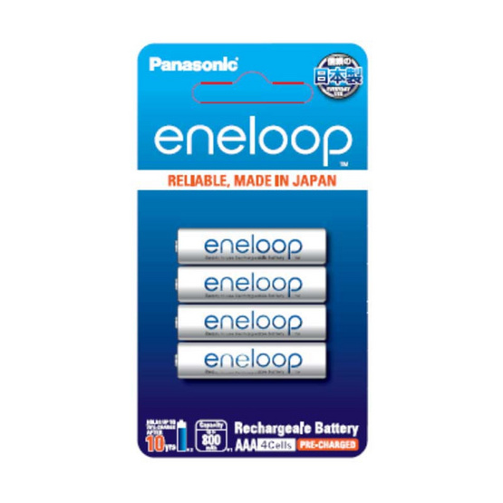 eneloop Rechargeable Battery ถ่านชาร์จ AAA รุ่น BK-4MCCE/4NT 4 ก้อน/แพ็ค (White) eneloop Rechargeable Battery ถ่านชาร์จ AAA รุ่น BK-4MCCE/4NT 4 ก้อน/แพ็ค (White)