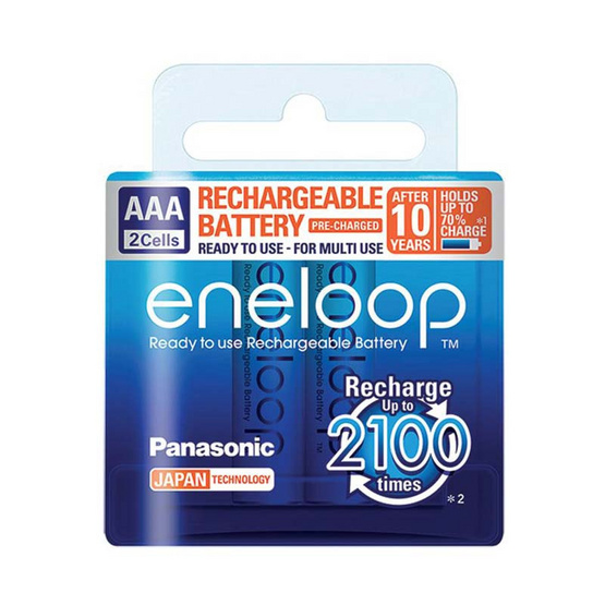 eneloop ถ่านชาร์จ AAA (2 ก้อน) รุ่น BK-4MCCE/2NT eneloop ถ่านชาร์จ AAA (2 ก้อน) รุ่น BK-4MCCE/2NT