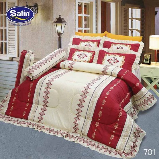 Satin ผ้าปูที่นอน 5ชิ้น 701 Satin ผ้าปูที่นอน 5ชิ้น 701