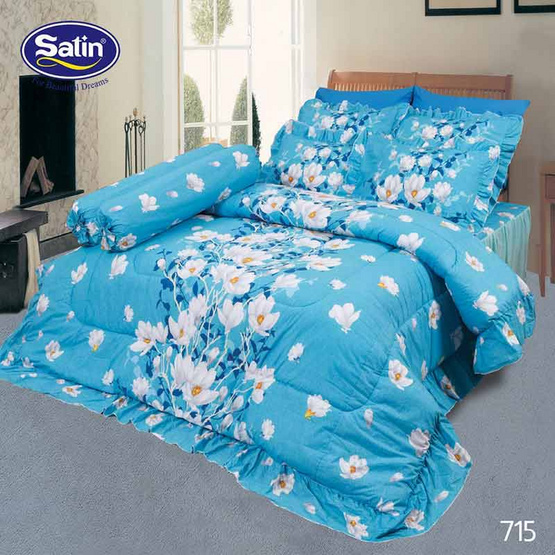 Satin ผ้านวม + ผ้าปูที่นอน ลาย 715 Satin ผ้านวม + ผ้าปูที่นอน ลาย 715