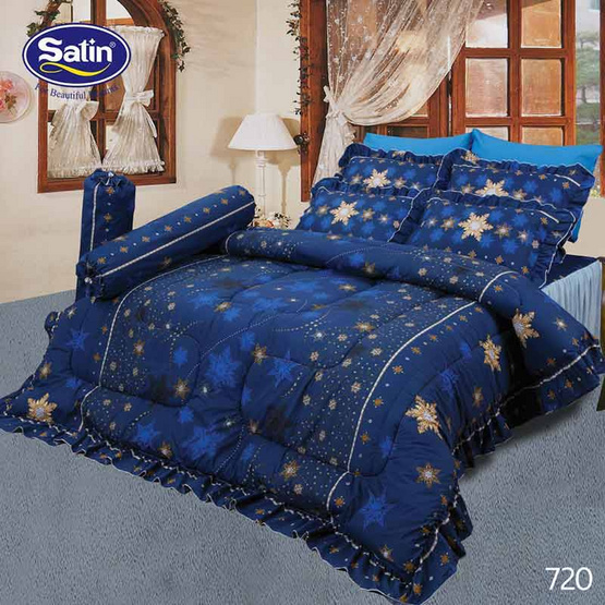 Satin ชุดผ้าปูที่นอน6ฟุต6ชิ้น 720 Satin ชุดผ้าปูที่นอน6ฟุต6ชิ้น 720