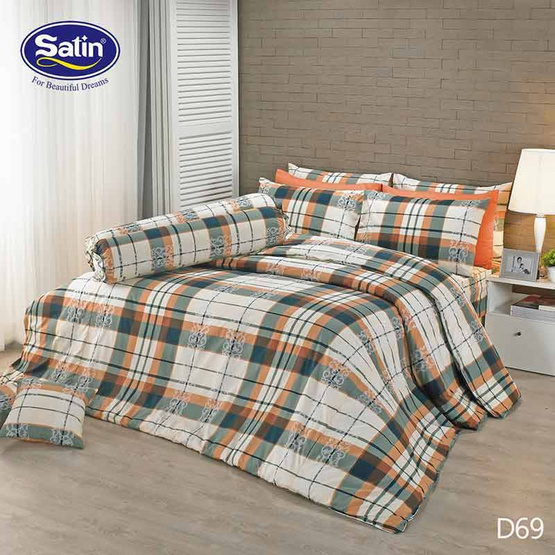 Satin ผ้านวม + ผ้าปูที่นอน ลาย D69 Satin ผ้านวม + ผ้าปูที่นอน ลาย D69