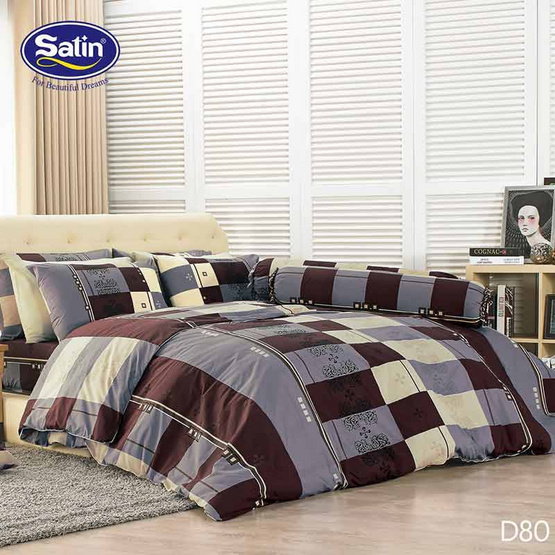 Satin ผ้านวม + ผ้าปูที่นอน ลาย D80 Satin ผ้านวม + ผ้าปูที่นอน ลาย D80