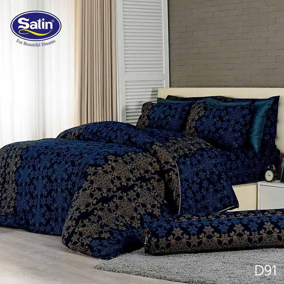 Satin ผ้านวม + ผ้าปูที่นอน ลาย D91 Satin ผ้านวม + ผ้าปูที่นอน ลาย D91