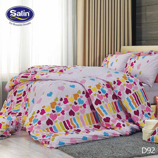 Satin ผ้านวม + ผ้าปูที่นอน ลาย D92 Satin ผ้านวม + ผ้าปูที่นอน ลาย D92