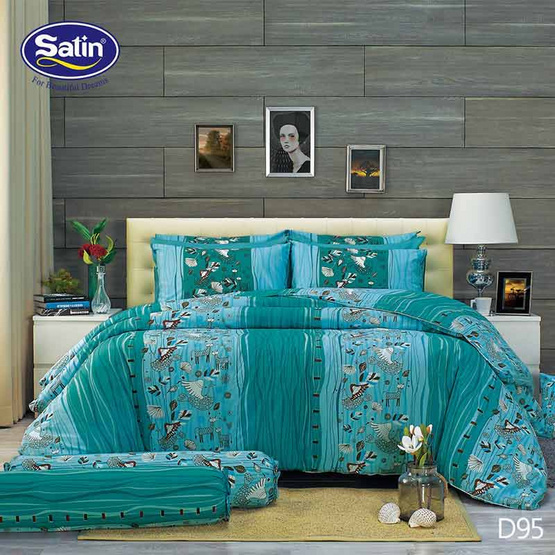 Satin ผ้านวม + ผ้าปูที่นอน ลาย D95 Satin ผ้านวม + ผ้าปูที่นอน ลาย D95
