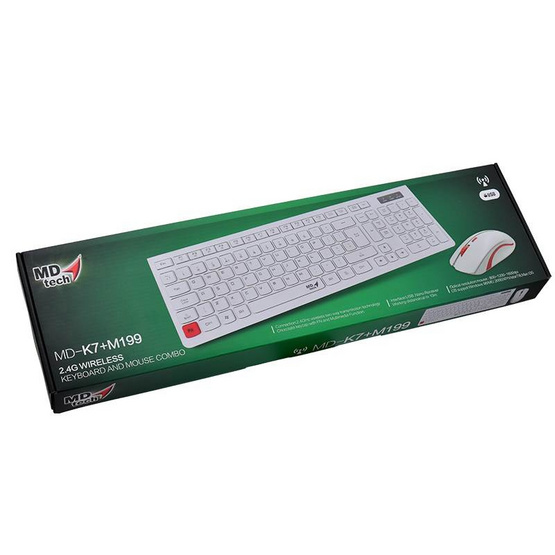 MD-TECH Wireless Combo Set Keyboard & Mouse RF-K7+M199 MD-TECH Wireless Combo Set Keyboard & Mouse RF-K7+M199