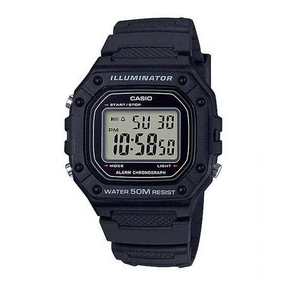 Casio นาฬิกาข้อมือ รุ่น W-218H-1AVDF Casio นาฬิกาข้อมือ รุ่น W-218H-1AVDF