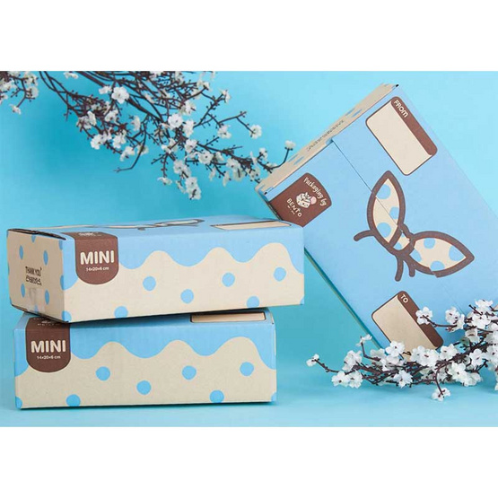 Bento กล่องไปรษณีย์ 14 x 20 x 6 ซม. Size Mini สีฟ้า (แพ็ค 20 ใบ) Bento กล่องไปรษณีย์ 14 x 20 x 6 ซม. Size Mini สีฟ้า (แพ็ค 20 ใบ)