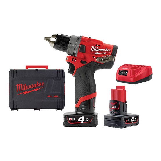 Milwaukee สว่านกระแทกไร้สาย 13 mm 12 V 2x4.0Ah FPD-402C Limited Edition Milwaukee สว่านกระแทกไร้สาย 13 mm 12 V 2x4.0Ah FPD-402C Limited Edition