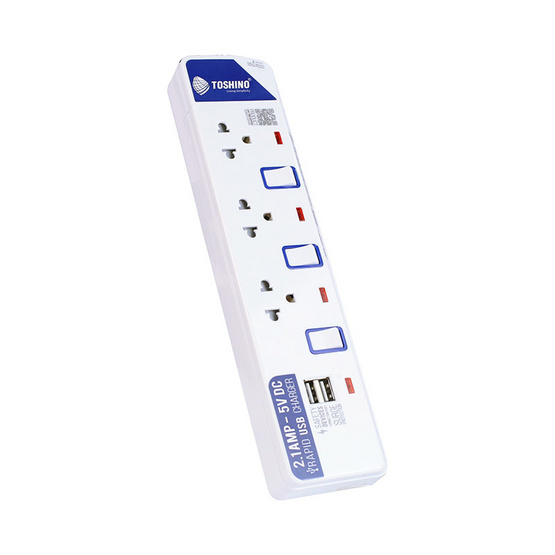 Toshino รางปลั๊ก มอก. 3 ช่อง ป้องกันไฟกระชาก สายยาว 3 เมตร รุ่น ET-913USB Toshino รางปลั๊ก มอก. 3 ช่อง ป้องกันไฟกระชาก สายยาว 3 เมตร รุ่น ET-913USB