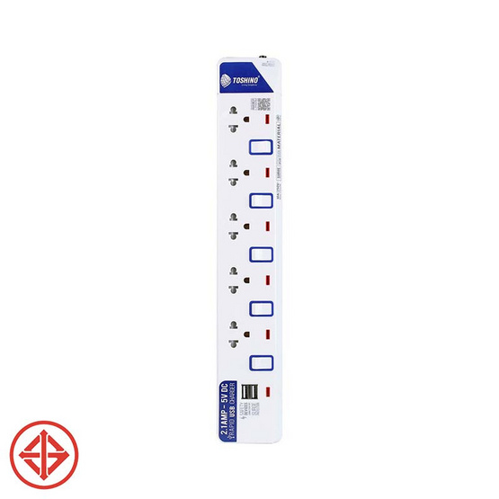 Toshino รางปลั๊ก มอก. 5 ช่อง ป้องกันไฟกระชาก สายยาว 3 เมตร รุ่น ET-915USB Toshino รางปลั๊ก มอก. 5 ช่อง ป้องกันไฟกระชาก สายยาว 3 เมตร รุ่น ET-915USB