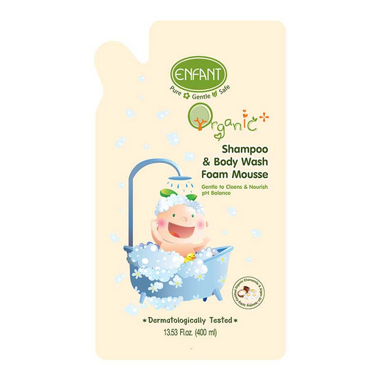 Enfant Organic Plus อาบน้ำสระผม โฟมมูส ถุงเติม 400 มล. (แพ็ค 3) Enfant Organic Plus อาบน้ำสระผม โฟมมูส ถุงเติม 400 มล. (แพ็ค 3)