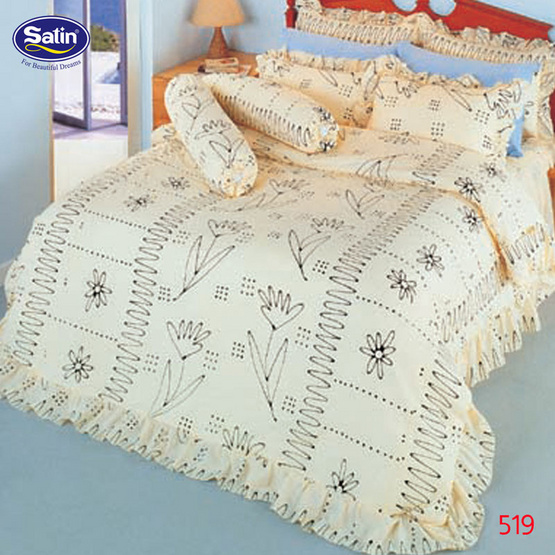 Satin ผ้านวม + ผ้าปูที่นอน 6 ฟุต 6 ชิ้น ลาย 519 Satin ผ้านวม + ผ้าปูที่นอน 6 ฟุต 6 ชิ้น ลาย 519