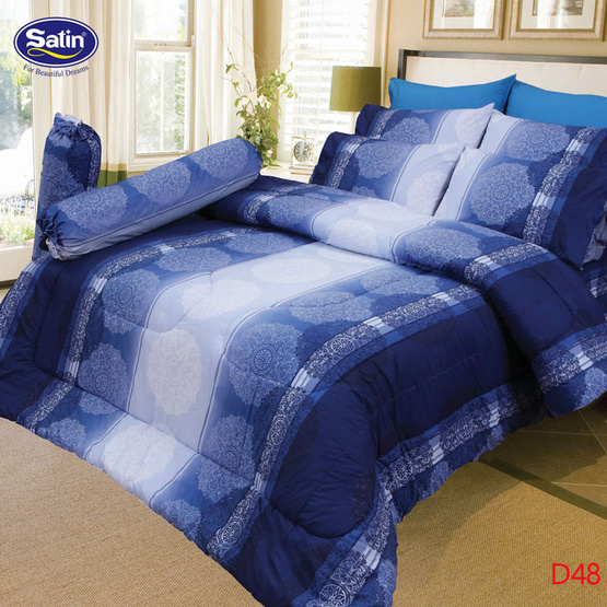 Satin ผ้านวม + ผ้าปูที่นอน 6 ฟุต 6 ชิ้น ลาย D48 Satin ผ้านวม + ผ้าปูที่นอน 6 ฟุต 6 ชิ้น ลาย D48