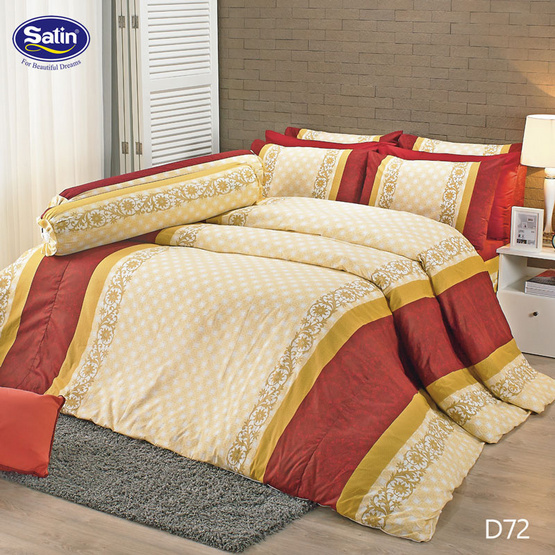 Satin ผ้านวม + ผ้าปูที่นอน 6 ฟุต 6 ชิ้น ลาย D72 Satin ผ้านวม + ผ้าปูที่นอน 6 ฟุต 6 ชิ้น ลาย D72